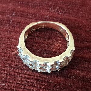 Rose Gold Plated Sterling Silver Ring CZ